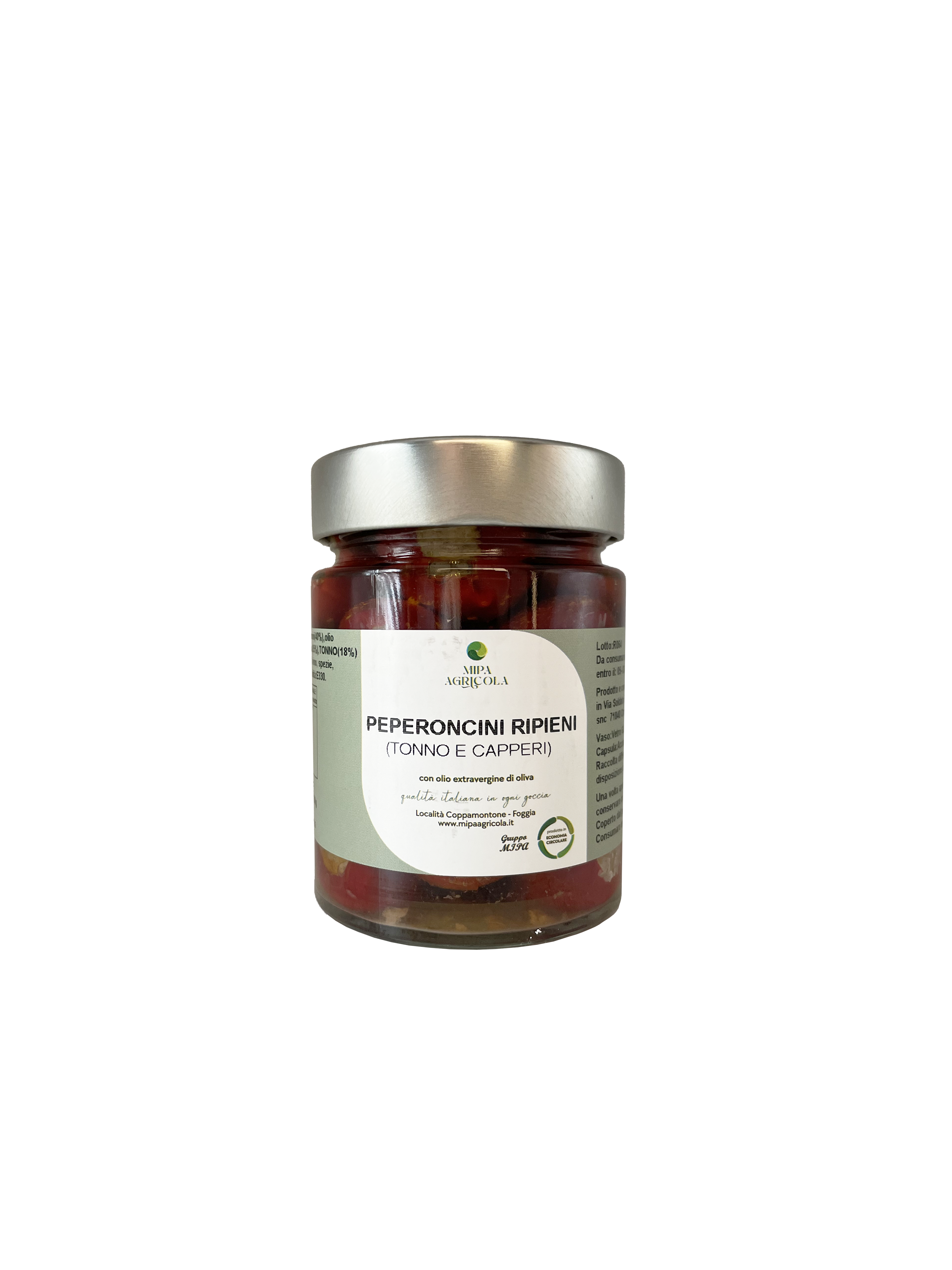 Peperoncini Tondi Ripieni in Olio EVO biologico